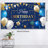 56PCS Navy Blue & Gold Birthday Decor Kit – Banner, Balloons, Tablecloth and Confetti for Party
