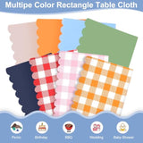 6 Light Blue Scalloped Tablecloths, 54x108" Disposable Covers for Parties