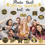 Pre-Strung Rude That You'Re Leaving But Ok Glitter Banner, Going Away Party We Will Miss You Decorations, Great For Goodbye Farewell Job Change Party