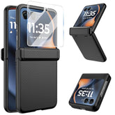 For Motorola Razr 2025/2024 Case, Built-In Outer Screen Protector & Hinge Protection, Slim Fit Hard Full Body Rugged Shockproof And Slip Protective Cover For Moto Razr 2025/2024 (Black)