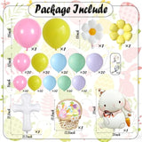 Easter Decorations Indoor Outdoor, 160Pcs Rainbow Pastel Eatser Balloons Arch Garland Kit With Cross Bunny Daisy Foil Balloons For Rabbit Theme Spring Decoration