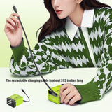 2-In-1 Compatible With 120W Fast Charger, Fast Charger Module With Type-C Cable, All In One Chargers Retractable Wall Plug For Iphone, Phone And Laptops (1Pcs-Green)