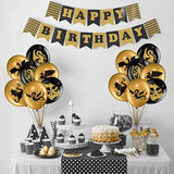 50 Pieces Dragon Theme Party Supplies, Dragon Theme Party Balloons, Black Gold Birthday Decoration Picks For Fantasy Supplies, 12 Inches