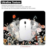 Garden Blooming Flowers Mouse Pad, Colourful Wildflowers Floral Mouse Mat With Waterproof Anti Slip Rubber Mousepad For Desktops, Computers, 9.5 X 7.9 Inch, Blcak