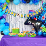 Llama Themed Birthday Banner Backdrop Video Game Party Decorations Battle Party Decor