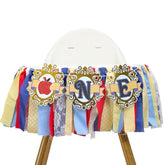 Girls First Birthday High Chair Banner - Princess One High Chair Decoration,Apple First Highchair Banner, Princess 1St Birthday Cake Crush Props