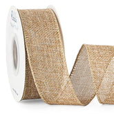 Burlap Wired Ribbon,1-1/2 Inch X 10 Yard,Natural,Solid Wired Edge Ribb