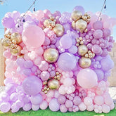 146Pcs Pastel Pink Purple Balloon Garland Kit for Baby Shower & Party Decor