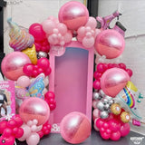 12 Pieces, Large Metallic Pink Balloons - 22 Inch | 360 Degree 4D Sphe
