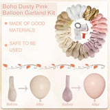 173Pcs Boho Dusty Pink Balloon Arch Garland Kit, Neutral Baby Pink Ivory White Sand Nude Rose Gold Confetti Balloons For Girl Baby Shower Gender Reveal Wedding Birthday Party Decorations