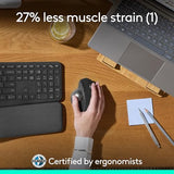 Mx Ergo S Advanced Wireless Trackball Mouse, Usb-C Rechargeable Wireless Ergonomic Mouse With Bluetooth And Encrypted Dongle, 6 Programmable Buttons, For Pc/Mac