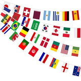 World String Flag Banner, 32 Countries International Flags Banner Double Sided Polyester for Olympic International Party Decorations (5.51 x 8.26 In-1 Pack)