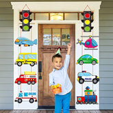 10 Pcs Transportation Cardboard Cutouts Car Plane Traffic Light Party Decor