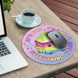 3 Pack Dumpster On Fire Mouse Pad, Cute Round Mouse Pads For Desk, Funny Dumpster Mousepad For Laptop Gaming, Stitched Edge Non-Slip Rubber Base, Cute Office Desk Accessories Decor For Women