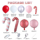 140Pcs Christmas Balloon Garland Arch Kit - Red Pink Candy Cane Balloons Sweet Lollipop Foil Balloon For Christmas New Year Birthday Xmas Holiday Party Decorations