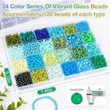 4mm Glass Beads Kit: 2800+ Blue & Green Jade Beads for DIY Crafts