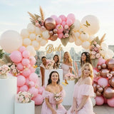 Pink Ivory Rose Gold Balloon Arch Kit – Double Stuffed Light Pink Cream White Balloons With Gold Butterflies For Baby Shower, Bridal, Birthday, Princess, Engagement, Garden Party Decorations