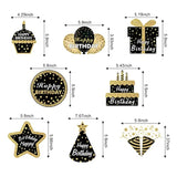 16PCS Black & Gold Happy Birthday Hanging Swirls for Men Women Ceiling Decor