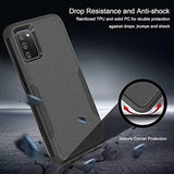 Compatible With Samsung Galaxy A02S Case, With Tempered Glass Screen Protector, Heavy Duty Rugged Shockproof Full Body Protection Anti Scratch Matte Phone Case For Galaxy A02S (Black)