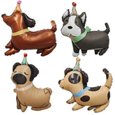 4Pcs Animal Dog Birthday Balloons Cute Pet Puppy Mylar Foil Party Balloons Decoration For Kids Gift Dog Themed Birthday Baby Shower Pet Party Decorations