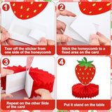 12pcs Strawberry Honeycomb Centerpieces for Strawberry-Themed Party & Baby Shower