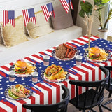 Patriotic Party Set (152-Piece): American Flag Tablecloth, Plates, Cups