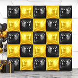 25 Pcs Black & Gold Balloon Wall Backdrop 22in Double-Sided Party Decor