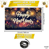 72x44" Extra-Large Happy New Year 2026 Backdrop Premium NYE Party Banner