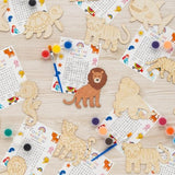 24 Pcs Party Favors For Kids - Rainbow Party Favors - Safari & Under The Sea Diy Wooden Painting Kit With Word Search Cards - Classroom Birthday Gifts, Goodie Bags & School Rewards Crafts