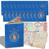 Playbees Passport Sticker Book for Boys and Girls - 24 Pack - Pad of Famous Places Motivational Treats, Party Favors, Game Prizes, Wall Decals, Scrapbooks, School Supplies, Arts and Crafts