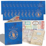 Playbees Passport Sticker Book for Boys and Girls - 24 Pack - Pad of Famous Places Motivational Treats, Party Favors, Game Prizes, Wall Decals, Scrapbooks, School Supplies, Arts and Crafts