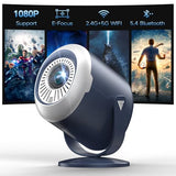 Mini Projector With Wifi And Bluetooth, Native 1080P 4K Support Portable Projectors For Iphone, Electric Focus And 180° Rotating, 170 Proyector For Home Theater, For Phone/Hdmi/Usb/Tv Stick