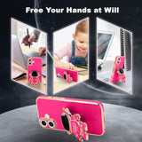 iPhone 16 Plus Case, 3D Astronaut Stand, Camera Protection, Kickstand, Hot Pink