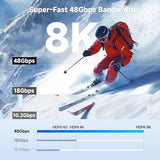48Gbps 8K Unidirectional USB C to HDMI 2.1 Cable for macOS, Windows - 6ft, Supports 4K@240Hz / 8K@60Hz with HDR, Thunderbolt 4 to HDMI 2.1 Cable, No