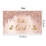 Pink Rose Gold Baby Girl Shower Banner & Backdrop β Sweet Baby Decor Set
