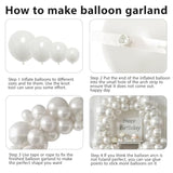 Pearl White Balloon Arch Kit Double-Stuffed Ivory & White Mixed Sizes