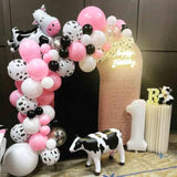 60PCS Cow Print & Pink Balloons – 12" Latex Balloons for Cowgirl, Farm, or Birthday Parties