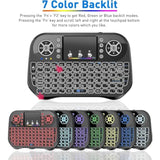 Mini Wireless Keyboard With Touchpad Mouse Combo, 7 Colors Rgb Backlit, Portable 2.4 Ghz Mini Keyboard With Rechargable Li-Ion Battery For Android Box, Smart Tv, Pad, Pc, Htpc, Tablet And Windows Os