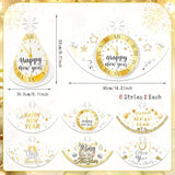 24pcs 2026 New Year Party Supplies White Gold Hats Glasses Photo Props