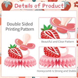 Strawberry Baby Shower Decorations - 9Pcs Berry Sweet Baby Shower Decorations Supplies A Berry Sweet Baby Is On The Way Decor Strawberry Honeycomb Centerpieces Baby Shower Party Table Decor