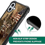 Phone Case Compatible With Iphone 16 - Wireless Charging Compatible,S Hunting Deer Forest Usa Flag Tpu Bumper And Hard Pc Pattern Back Case