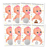 Baby Shower Girl Scratch Off Poop Game, Easy To Play Silly Games, Funny Idea, Ice Breaker Activity. Raffle Cards, Pink Pacifier, Set Of 40 Cards Made In Usa