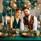 126pcs Emerald Green & Gold Balloon Garland Kit for Baby Showers and Party Decor