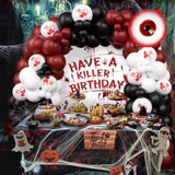 Halloween Balloon Arch Kit with Red Black White Bloody Hand & Eye Balloons