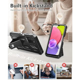 For Samsung Galaxy A03S Phone Case: Built In Hard Kickstand & Touch Protector Shockproof Tpu Sturdy Soft Rugged Heavy Duty Armor Full Body Protection Grade Phone Cover - Black