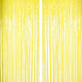 Yellow Tinsel Foil Fringe Curtains Decorations - You Are My Sunshine Baby Shower Birthday Party Photo Backdrops Props Decorations, 2Pc