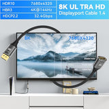 8K Displayport Extension Cable 3Feet, Dp To Dp Extension Cable,Male To Female,