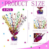 4 Pcs Metallic Foil Star Spray Centerpieces for New Year, Birthday, and Wedding
