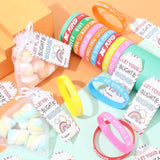 72 Pcs Motivational Wristbands Gifts Set For Students, Back To School Gifts Colored Inspirational Silicone Bracelets With Inspirational Cards Organza Bags Classroom Goodie Bag Fillers