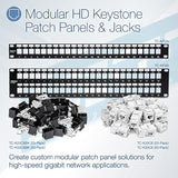 TRENDnet Cat6 Keystone Jack, 25-Pack Bundle, 90° Angle Termination, Compatible